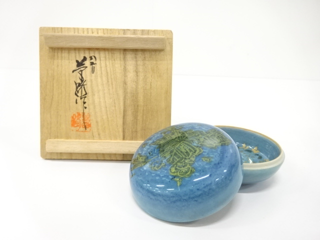 九谷焼 山本重義作 色絵 小紋手 鳥図 瓢箪瓶 共箱 D R5292B 九谷焼